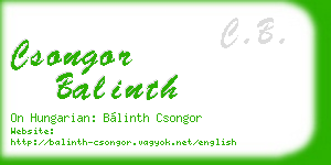 csongor balinth business card
