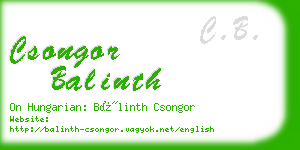 csongor balinth business card